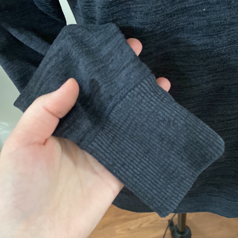 Athleta Blissful charcoal space dye drawstring cowlneck sweatshirt size XS - Picture 8 of 13